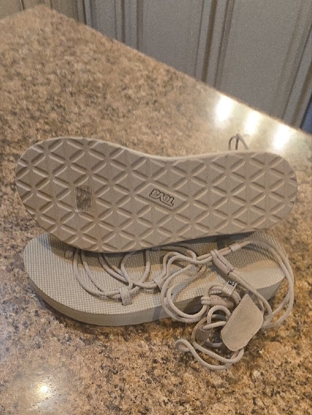 Teva Women's Neutral Lace-Up Platform Sandals - Beige - Picture 3 of 3